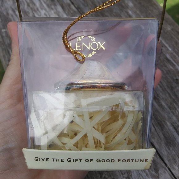 Lenox Silverplated Faux Gold Fortune Cookie Gift Of Love Marriage Proposal - Picture 6 of 15
